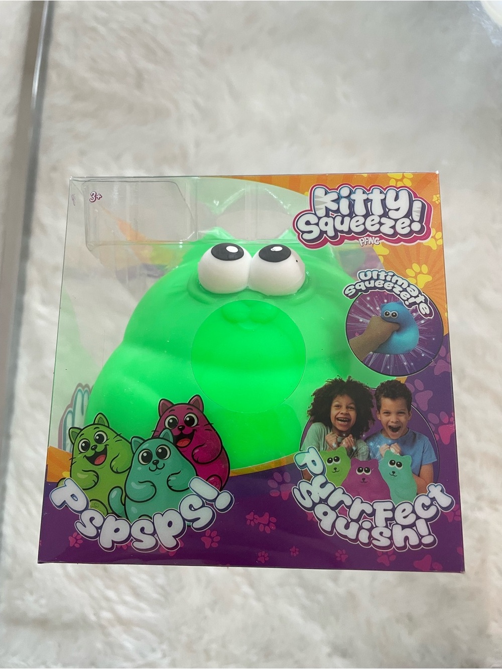 Squeeze Bright Green Kitty Squeeze Puffy Toy - Squeeze